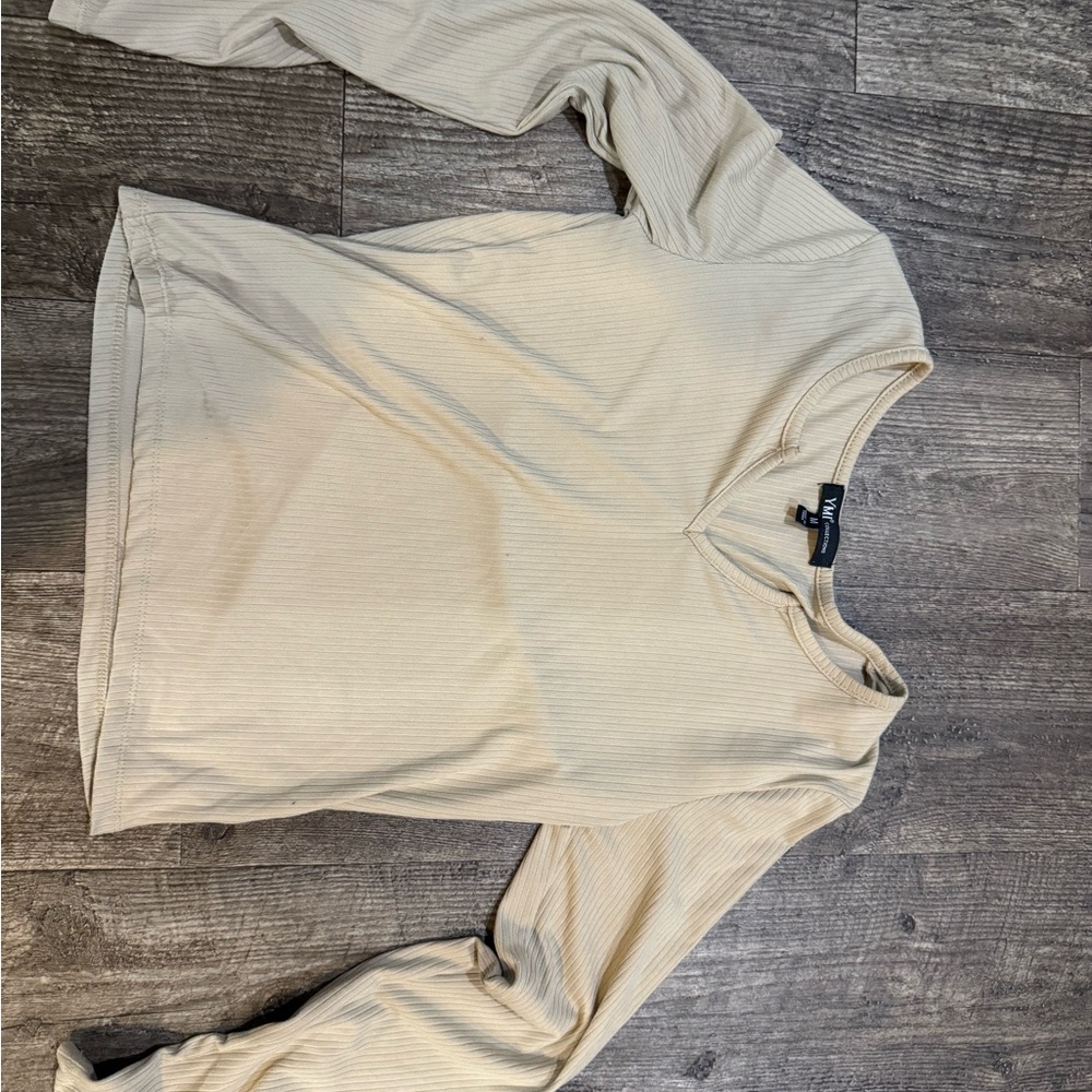 YMI Beige Long Sleeve Top